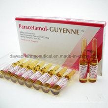 Médicaments contre les analgésiques et les médicaments antipyrétiques Produits chimiques 600mg / 5ml Paracetamol Injection
